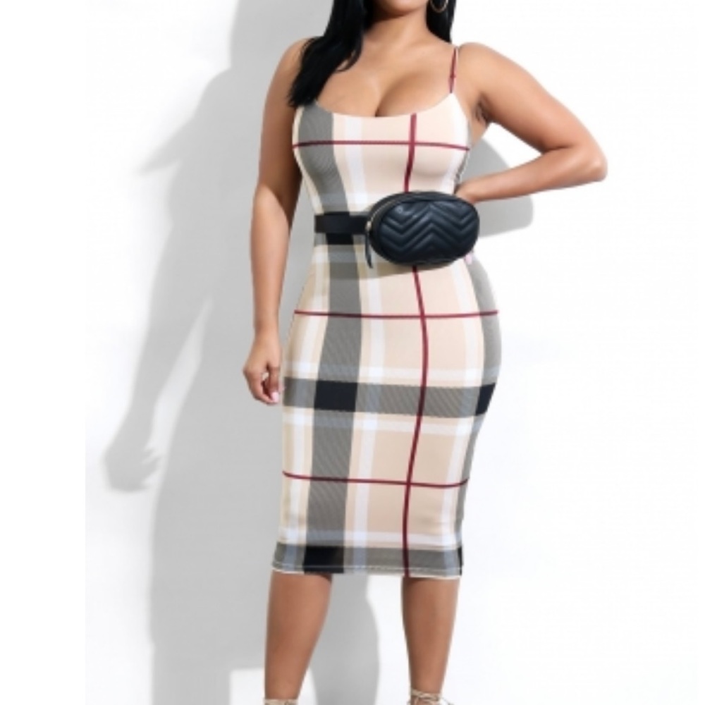 Tan stripe dress